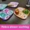 4E’s Novelty Kids Melamine Dinner Plates Set of 4 for Girls – Divided Plates for Picky Eaters, BPA-Free, Princess, Unicorn, Cat & Sea Life Toddler Plates